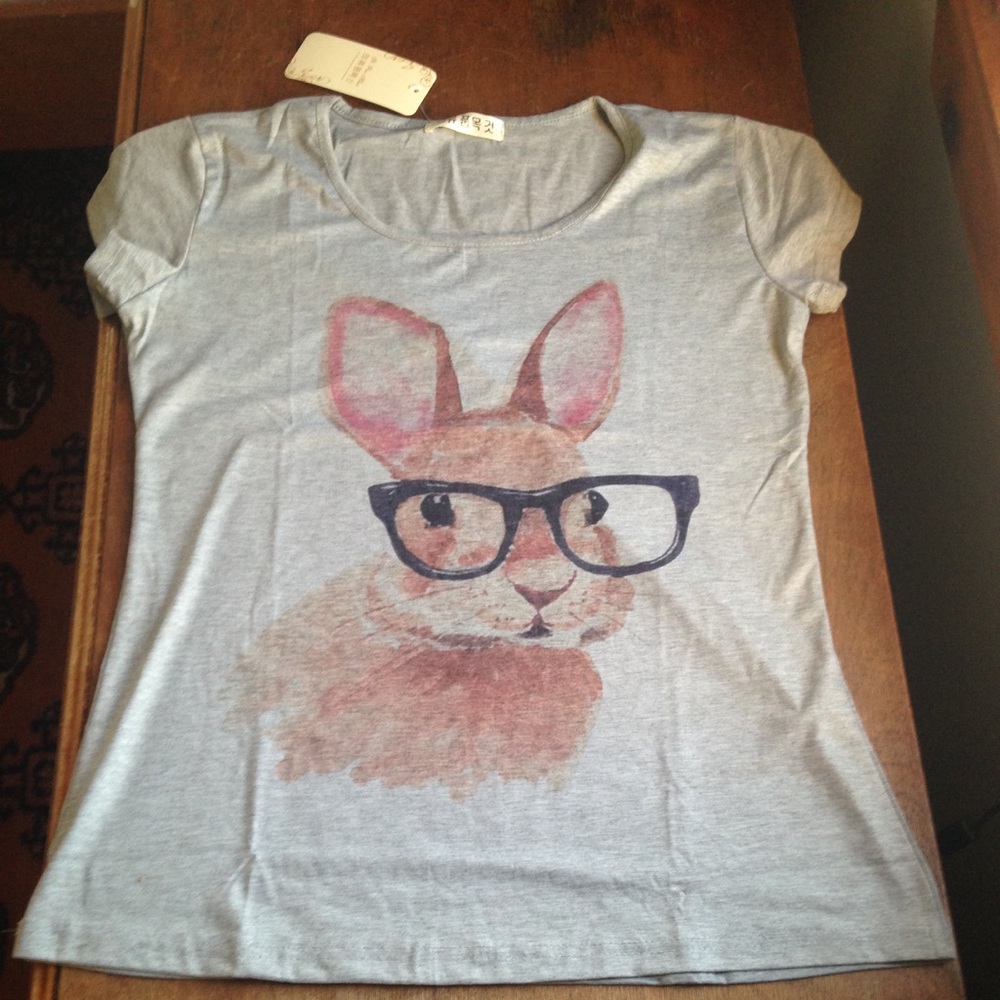 Hipster bunny t-shirt
